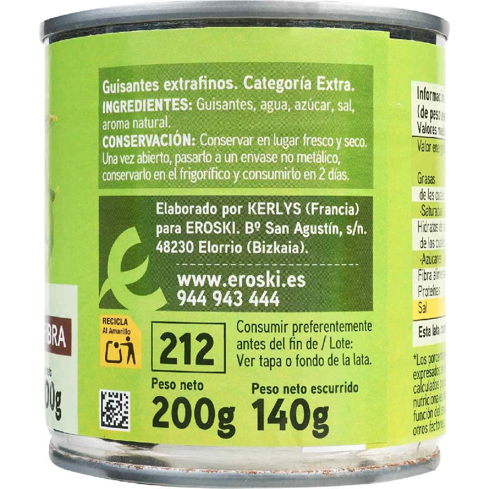 Eroski Guisante Extrafino EROSKI Pack 3x140 G