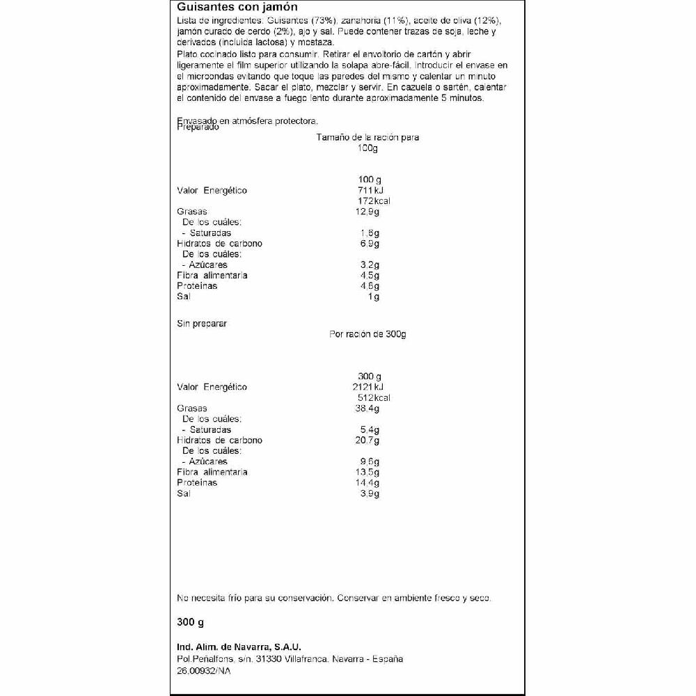 Eroski Guisantes CARRETILLA Bandeja 300 G