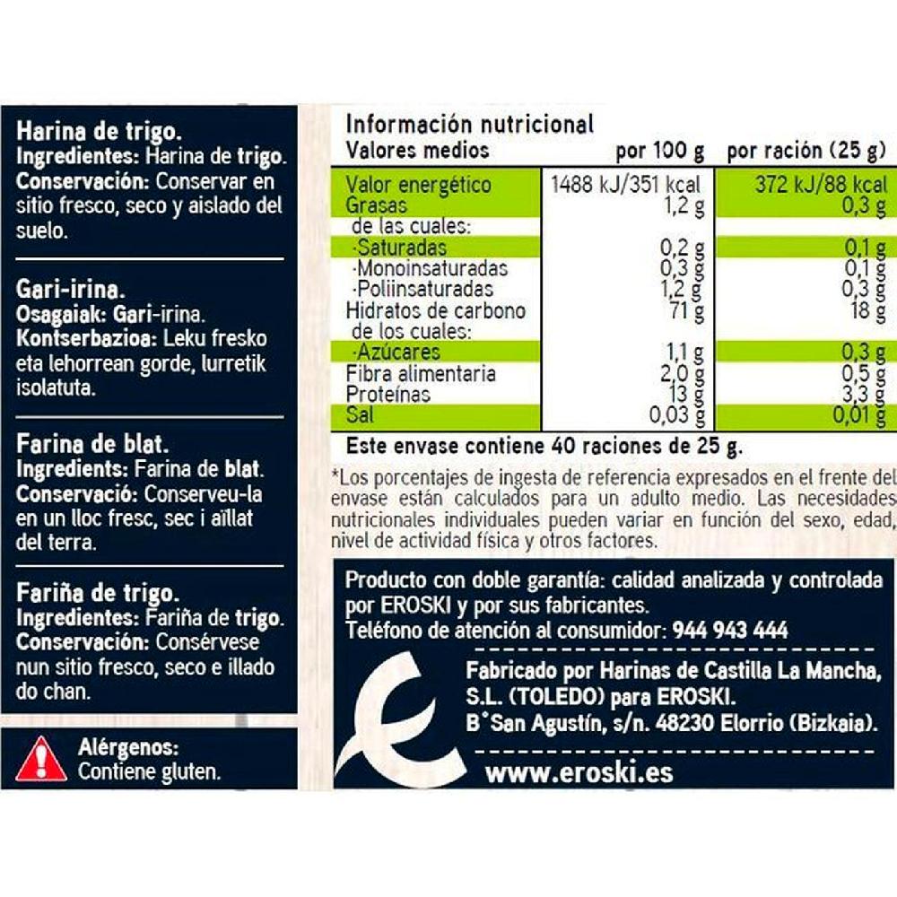 Eroski Harina De Fuerza EROSKI Paquete 1 Kg