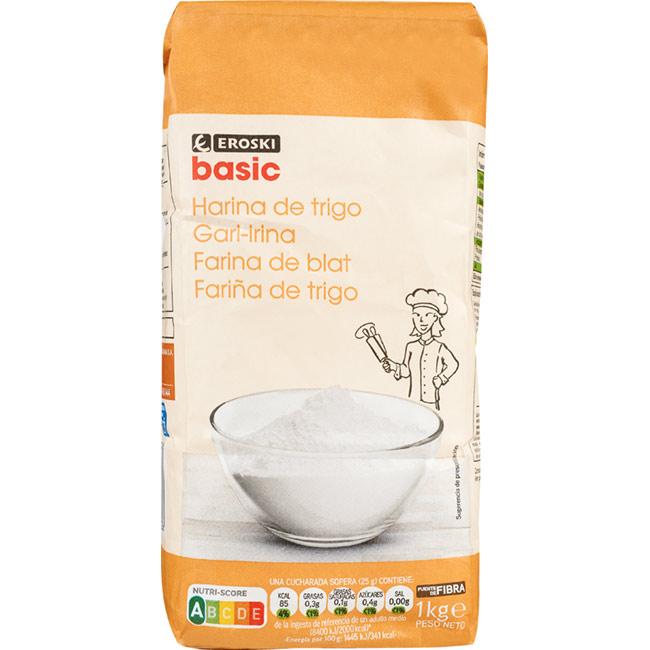 Eroski Harina de trigo EROSKI BASIC paquete 1 kg