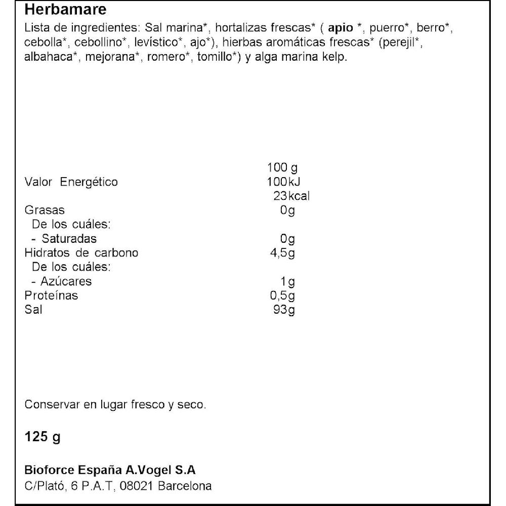 Eroski Herbamare A. VOGEL Dosificador 125 G
