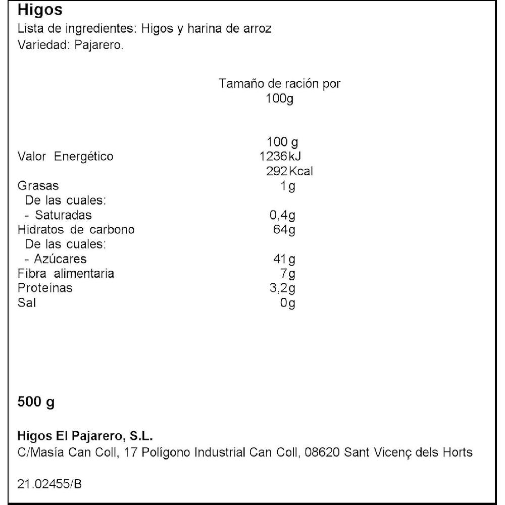 Eroski Higos Secos EL PAJARERO Bolsa 500 G