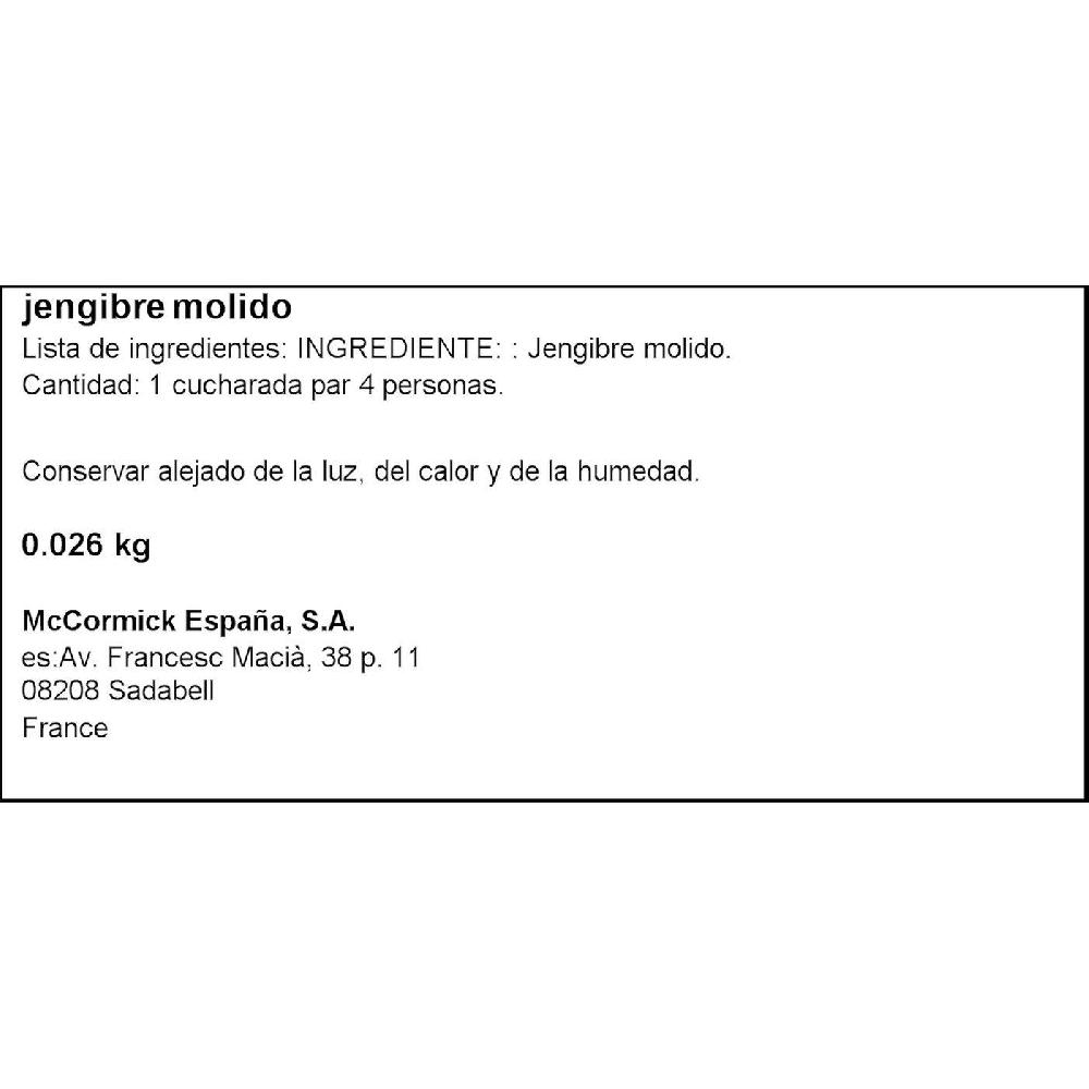 Eroski Jengibre DUCROS Frasco 26 G