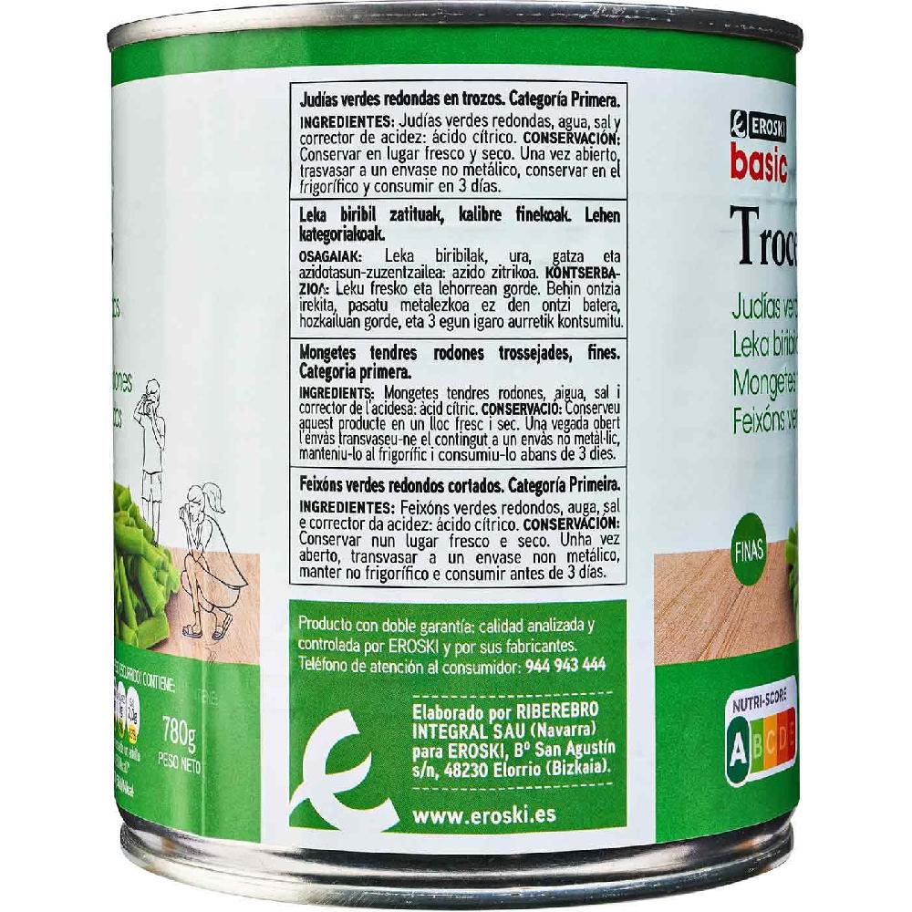 Eroski Judía Fina EROSKI BASIC Lata 420 G