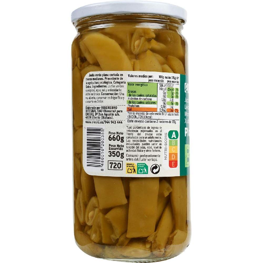 Eroski Judía Verde Plana EROSKI BIO Frasco 350 G