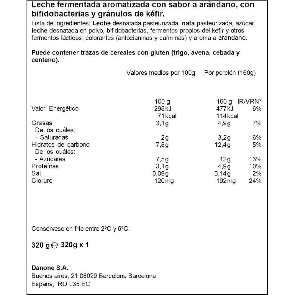 Eroski Kefir Sabor Arándanos ACTIVIA Botella 320 G