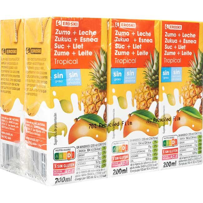 Eroski Lactozumo Tropical EROSKI Pack 6x200 Ml