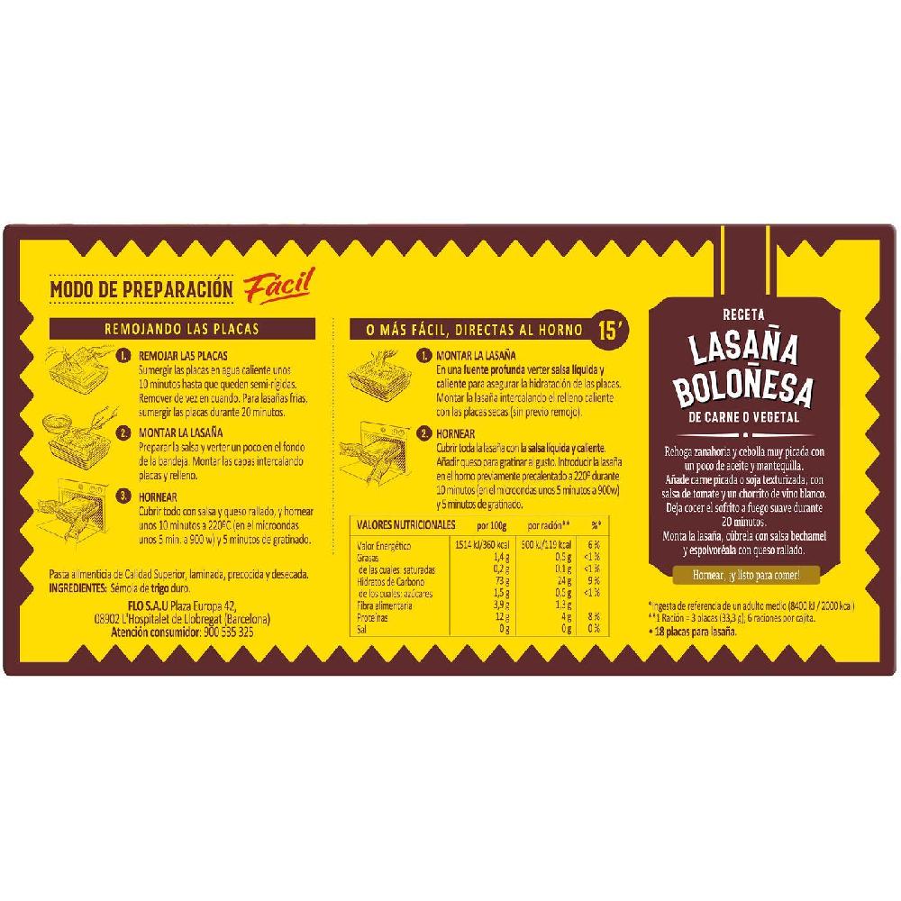 Eroski Lasaña Fácil EL PAVO 18 Placas Caja 200 G
