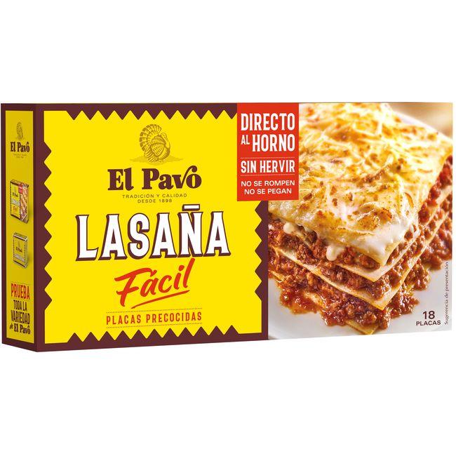 Eroski Lasaña fácil EL PAVO 18 placas caja 200 g