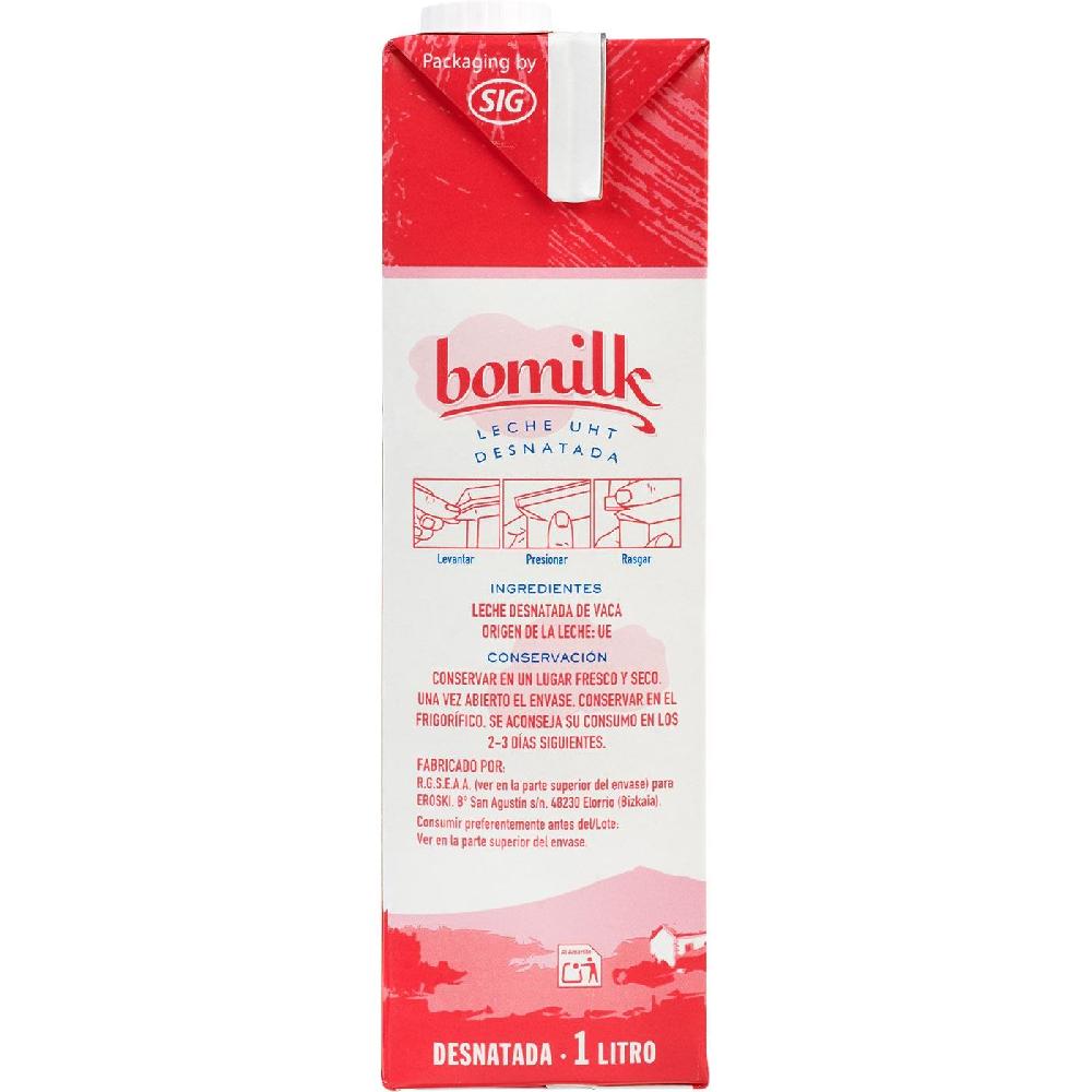 Eroski Leche Desnatada BOMILK Brik 1 Litro