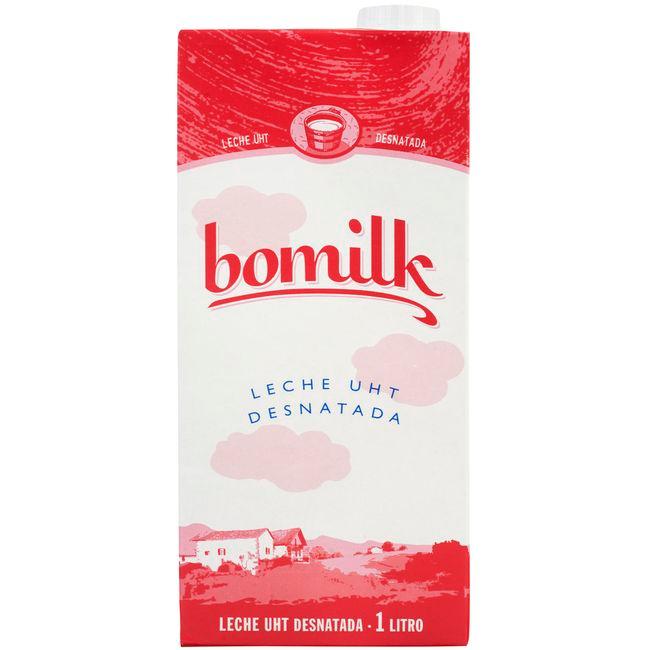 Eroski Leche desnatada BOMILK brik 1 litro