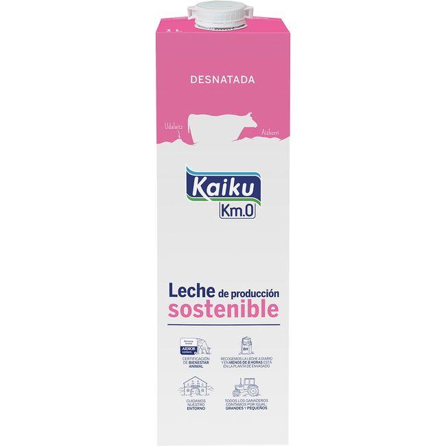 Eroski Leche desnatada KAIKU brik 1 litro