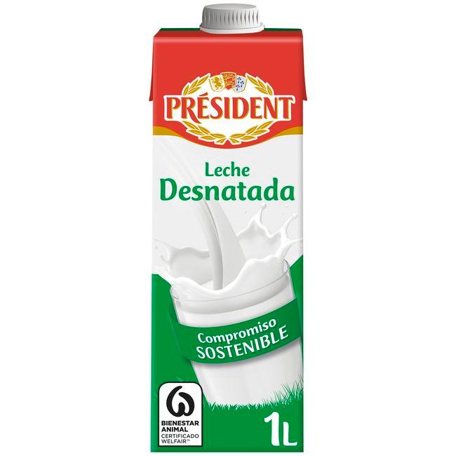 Eroski Leche desnatada PRESIDENT brik 1 litro
