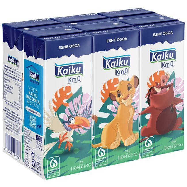 Eroski Leche entera KAIKU DISNEY pack 6x200 ml