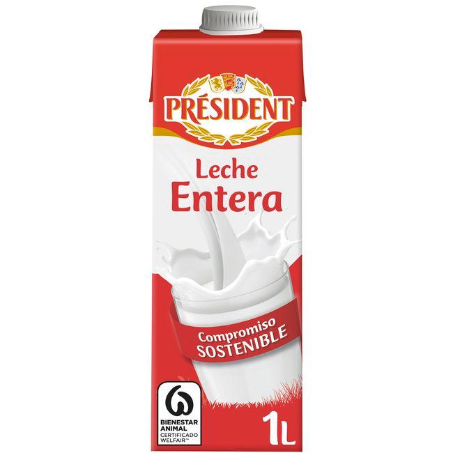 Eroski Leche entera PRESIDENT brik 1 litro