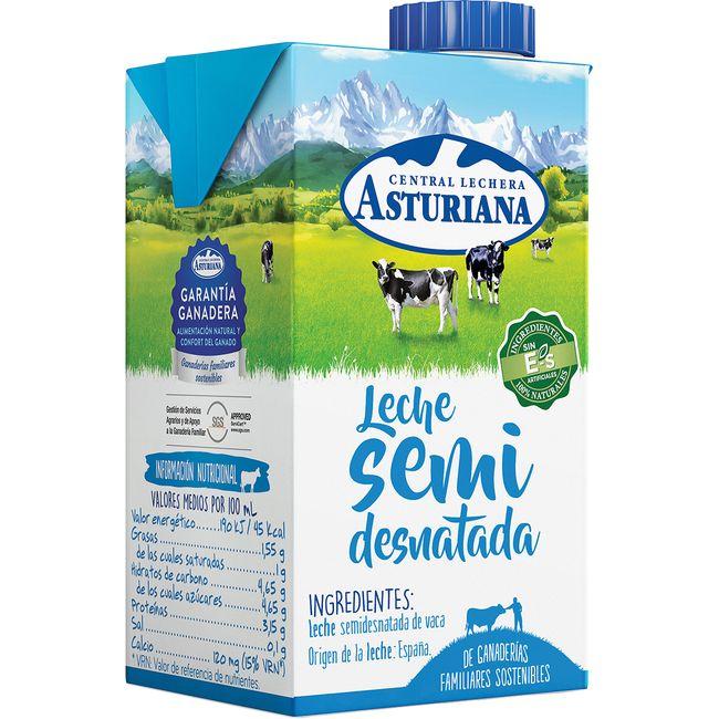 Eroski Leche Semidesnatada ASTURIANA Brik 50 Cl
