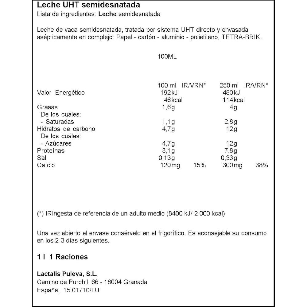 Eroski Leche Semidesnatada PRESIDENT Brik 1 Litro