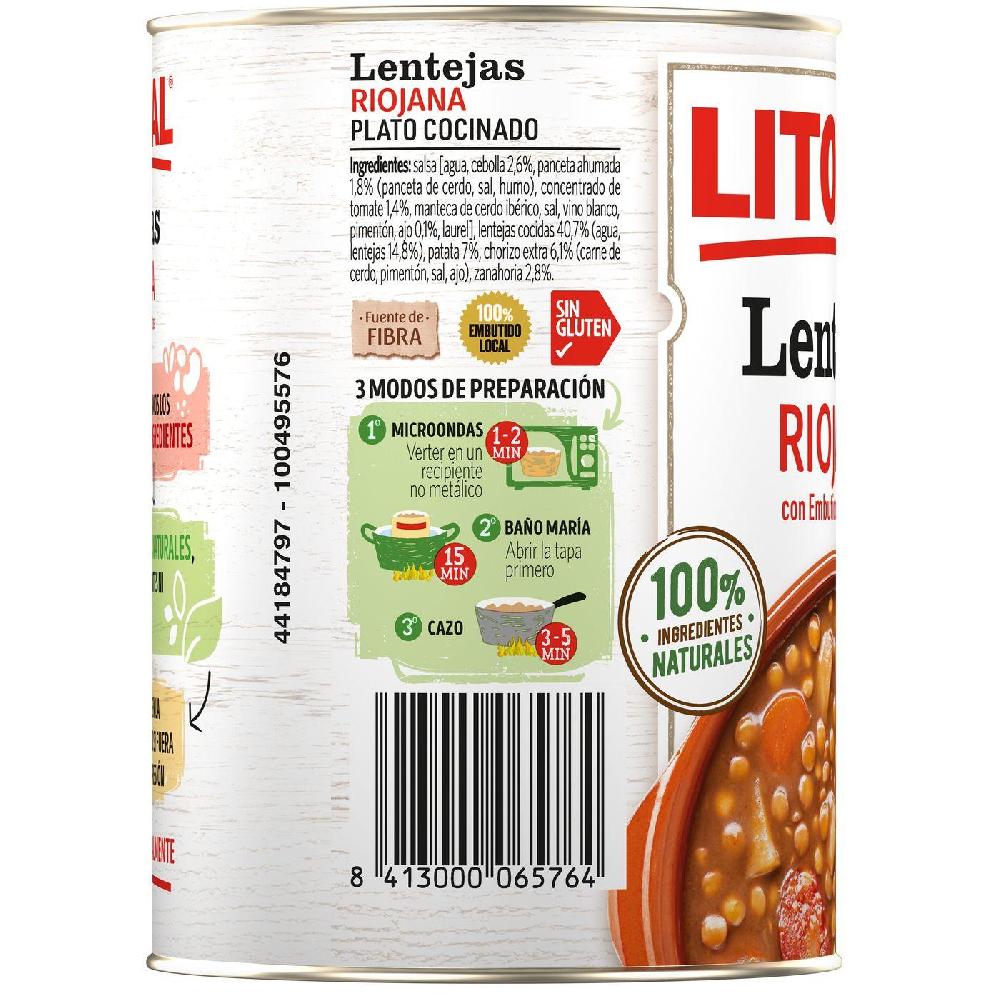 Eroski Lentejas A La Riojana LITORAL Lata 425 G