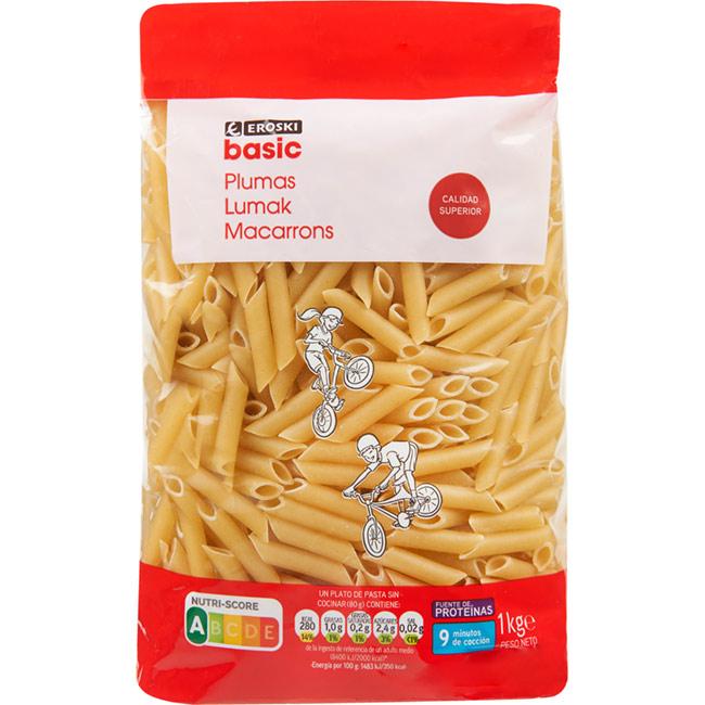 Eroski Macarrones EROSKI basic paquete 1 kg