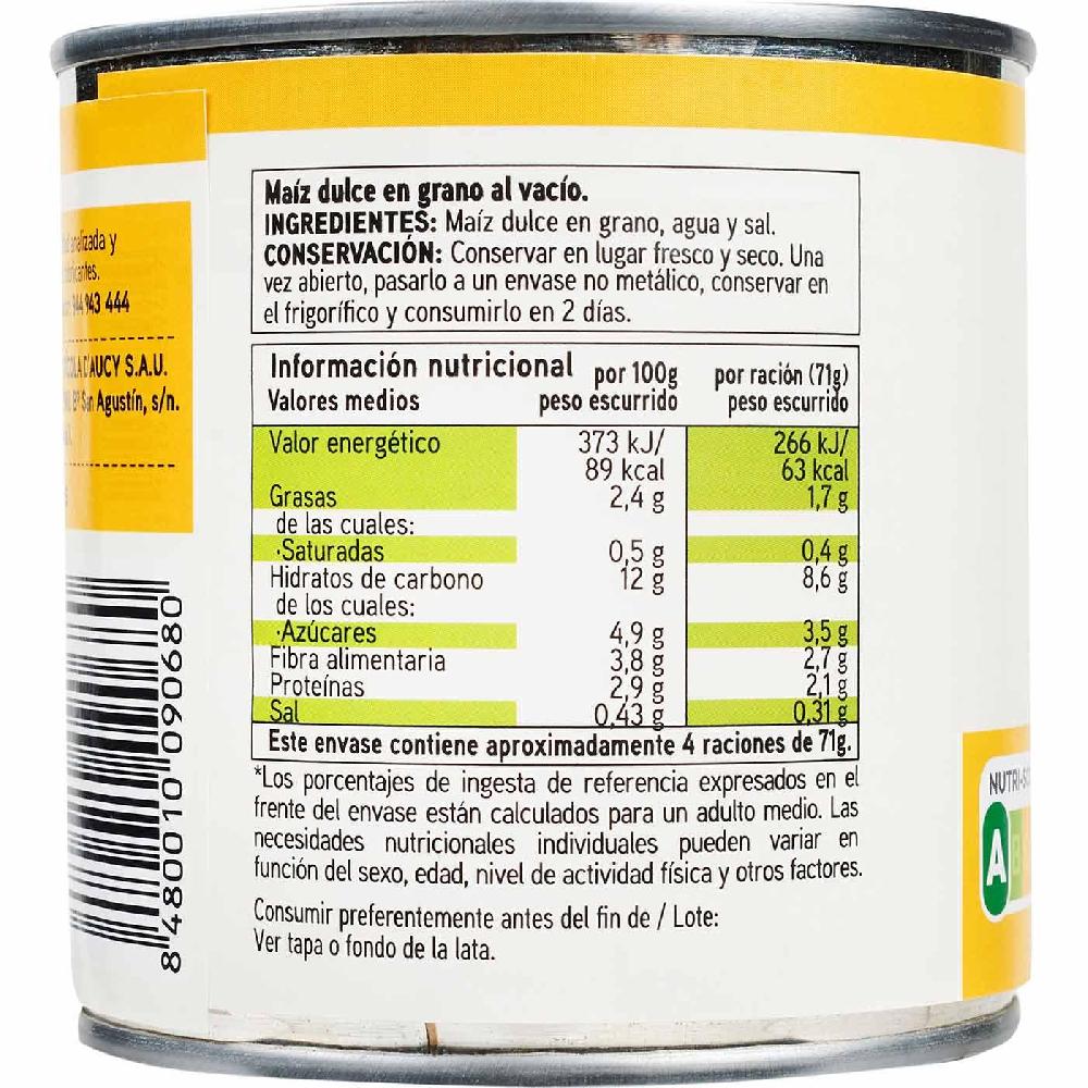 Eroski Maíz Dulce EROSKI BASIC Lata 285 G