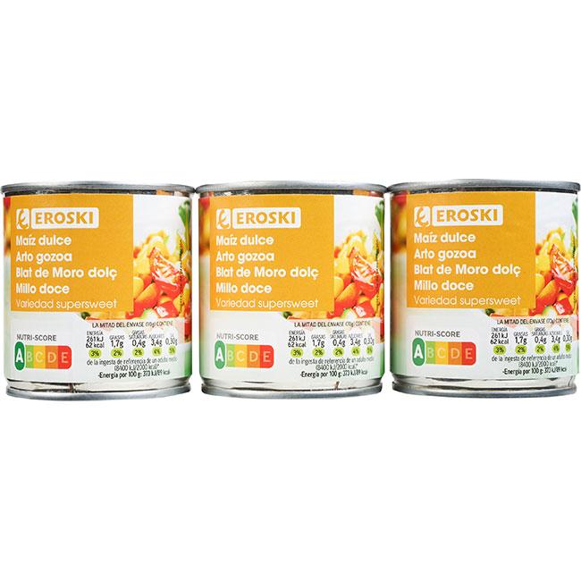 Eroski Maíz dulce EROSKI pack 3x140 g