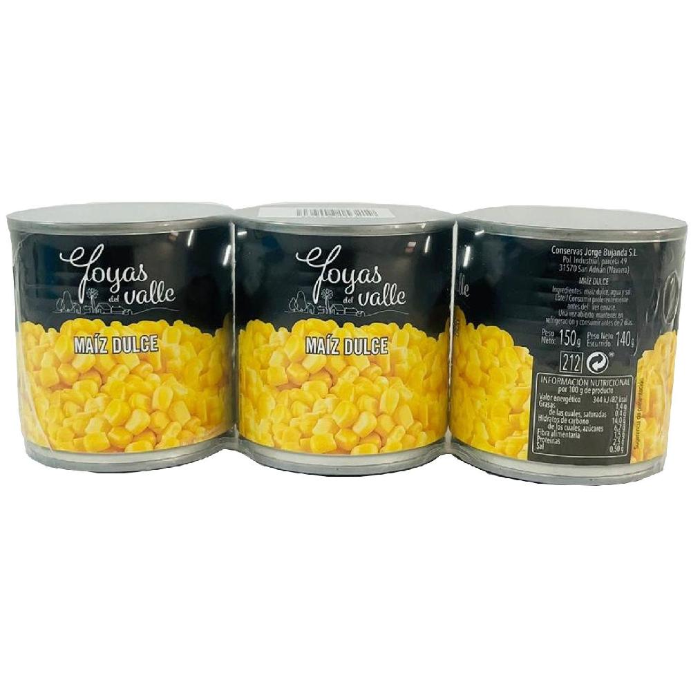Eroski Maíz dulce JOYAS DEL VALLE pack 3x140 g