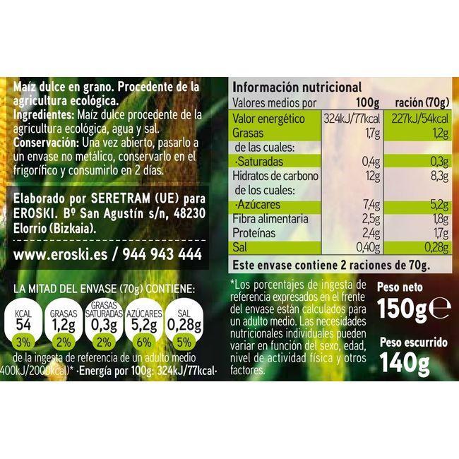 Eroski Maíz EROSKI BIO Pack 2x140 G