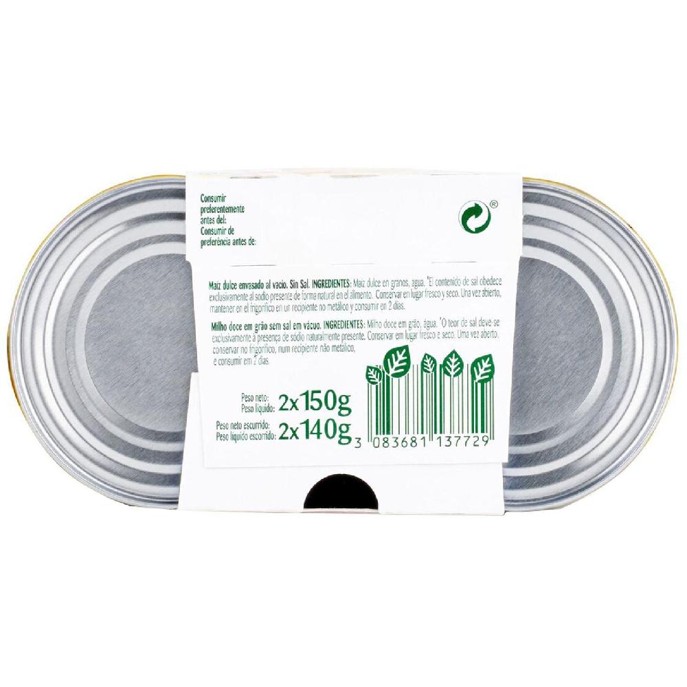 Eroski Maíz Sin Sal BONDUELLE Pack 2x140 G