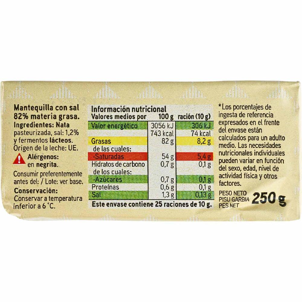 Eroski Mantequilla Con Sal EROSKI Patilla 250 G