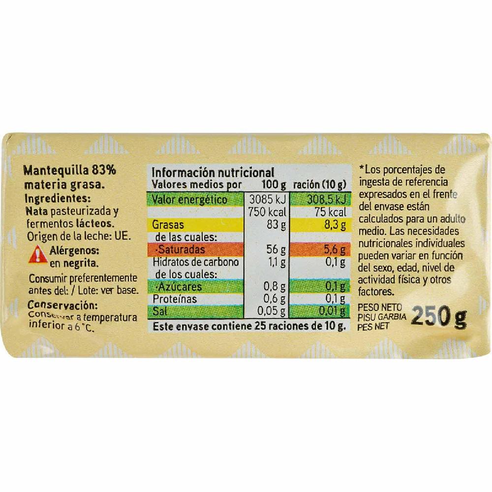 Eroski Mantequilla EROSKI Pastilla 250 G