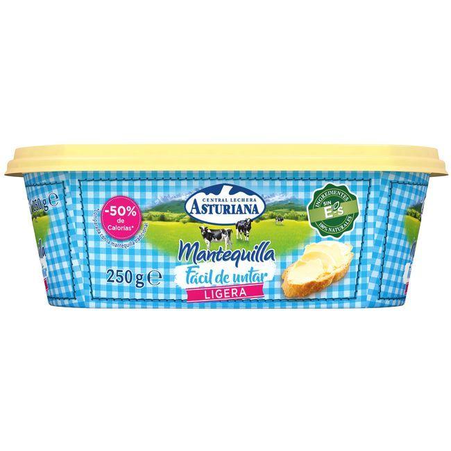 Eroski Mantequilla ligera ASTURIANA tarrina 250 g