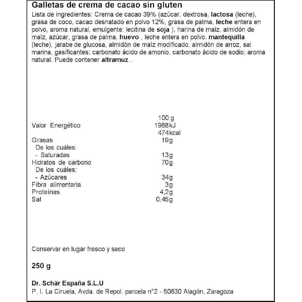 Eroski Maxi Choco Sin Gluten SCHAR Paquete 250 G