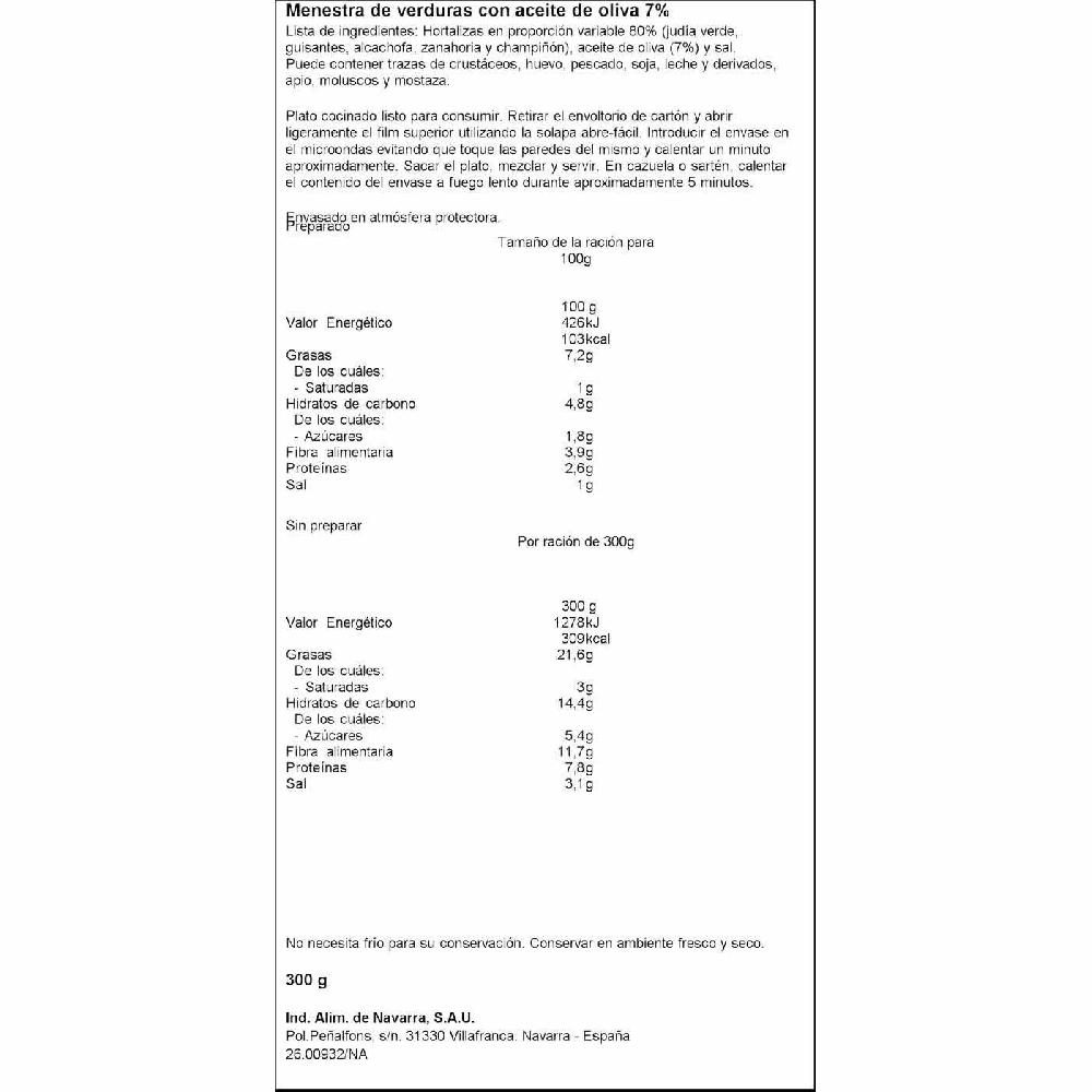Eroski Menestra CARRETILLA Bandeja 300 G
