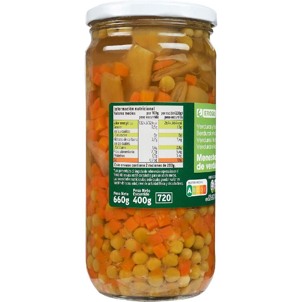 Eroski Menestra De Verduras EROSKI Frasco 400 G