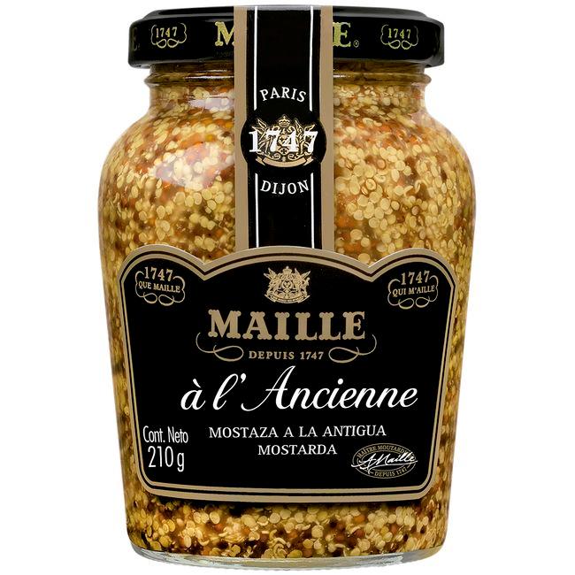 Eroski Mostaza antigua MAILLE frasco 210 g