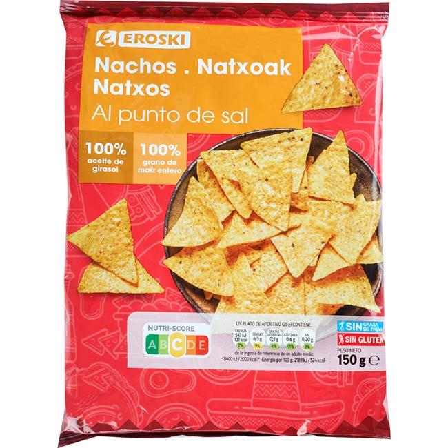 Eroski Nachos naturales EROSKI bolsa 150 g