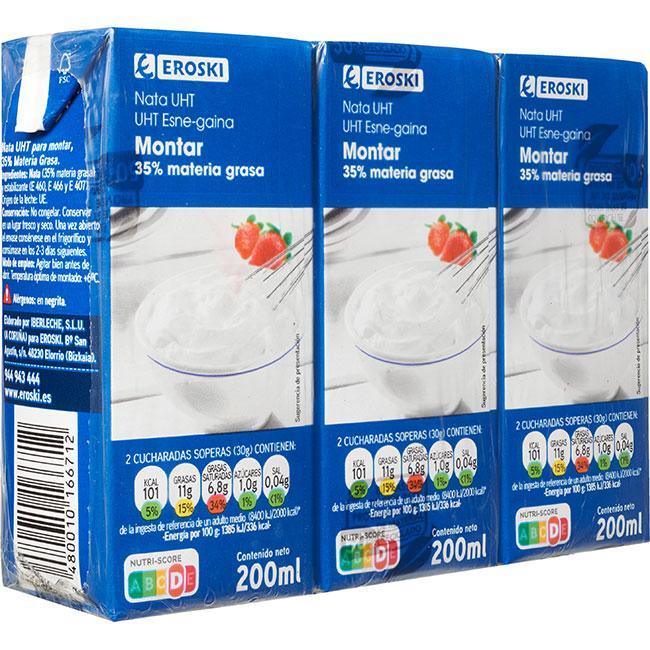 Eroski Nata Para Montar EROSKI Pack 3x200 Ml