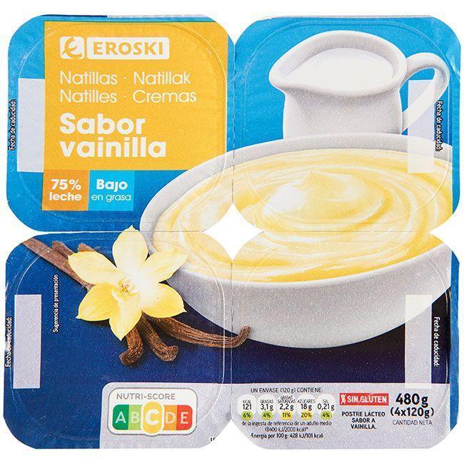Eroski Natillas De Vainilla EROSKI Pack 4x120 G