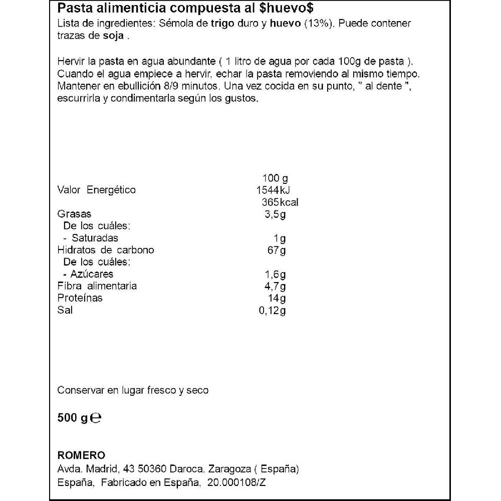 Eroski Nidos Al Huevo PASTAS ROMERO Paquete 500 G