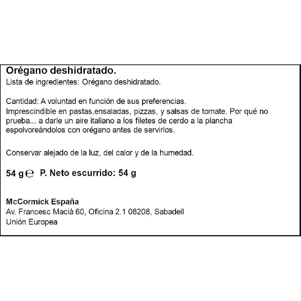 Eroski Orégano DUCROS Bote 54 G