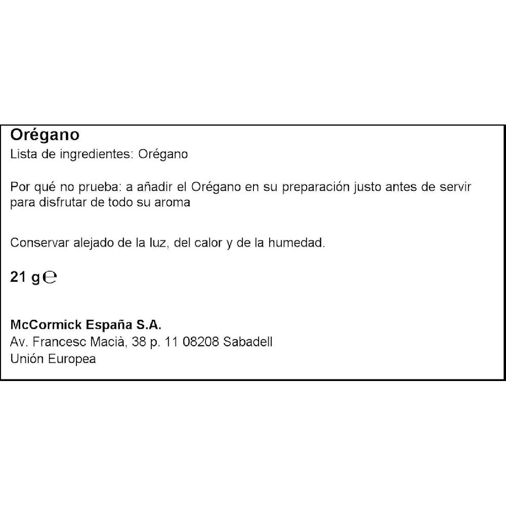 Eroski Orégano Selección DUCROS Frasco 21 G