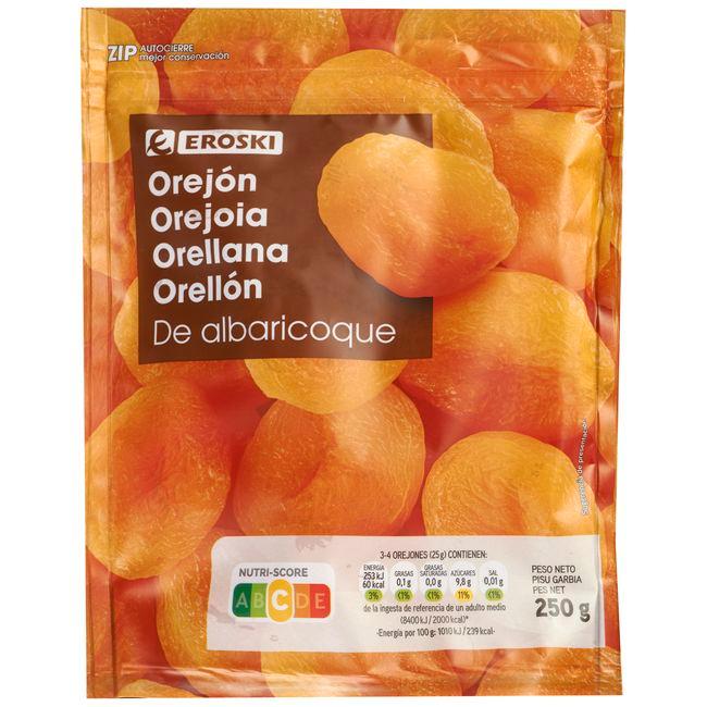 Eroski Orejón de albaricoque EROSKI bolsa 250 g
