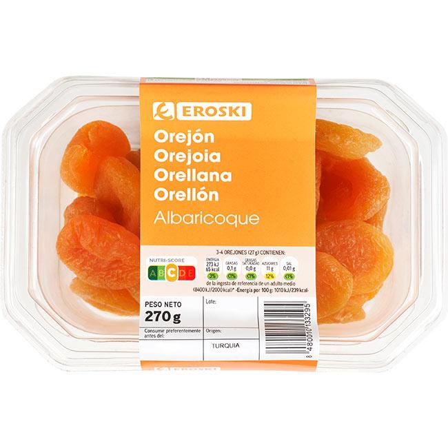 Eroski Orejón de albaricoque EROSKI tarrina 270 g