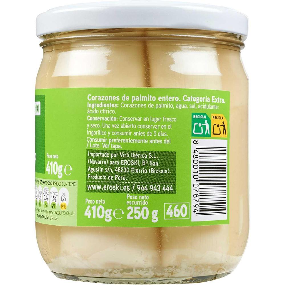 Eroski Palmito Entero EROSKI Frasco 250 G