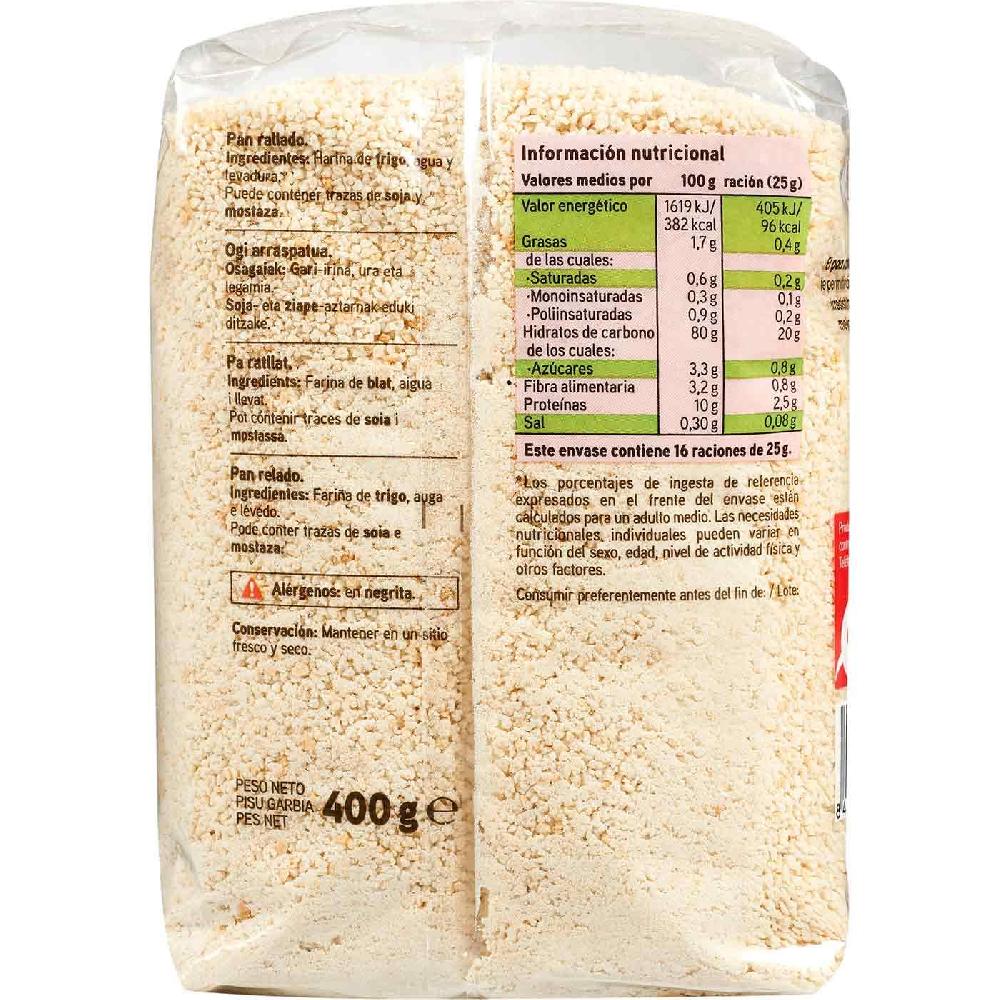 Eroski Pan Rallado Crujiente EROSKI Paquete 400 G