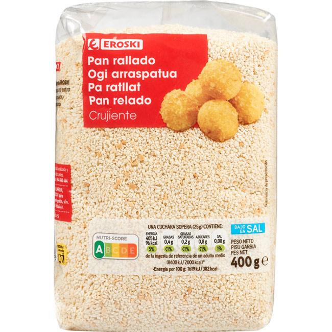 Eroski Pan rallado crujiente EROSKI paquete 400 g
