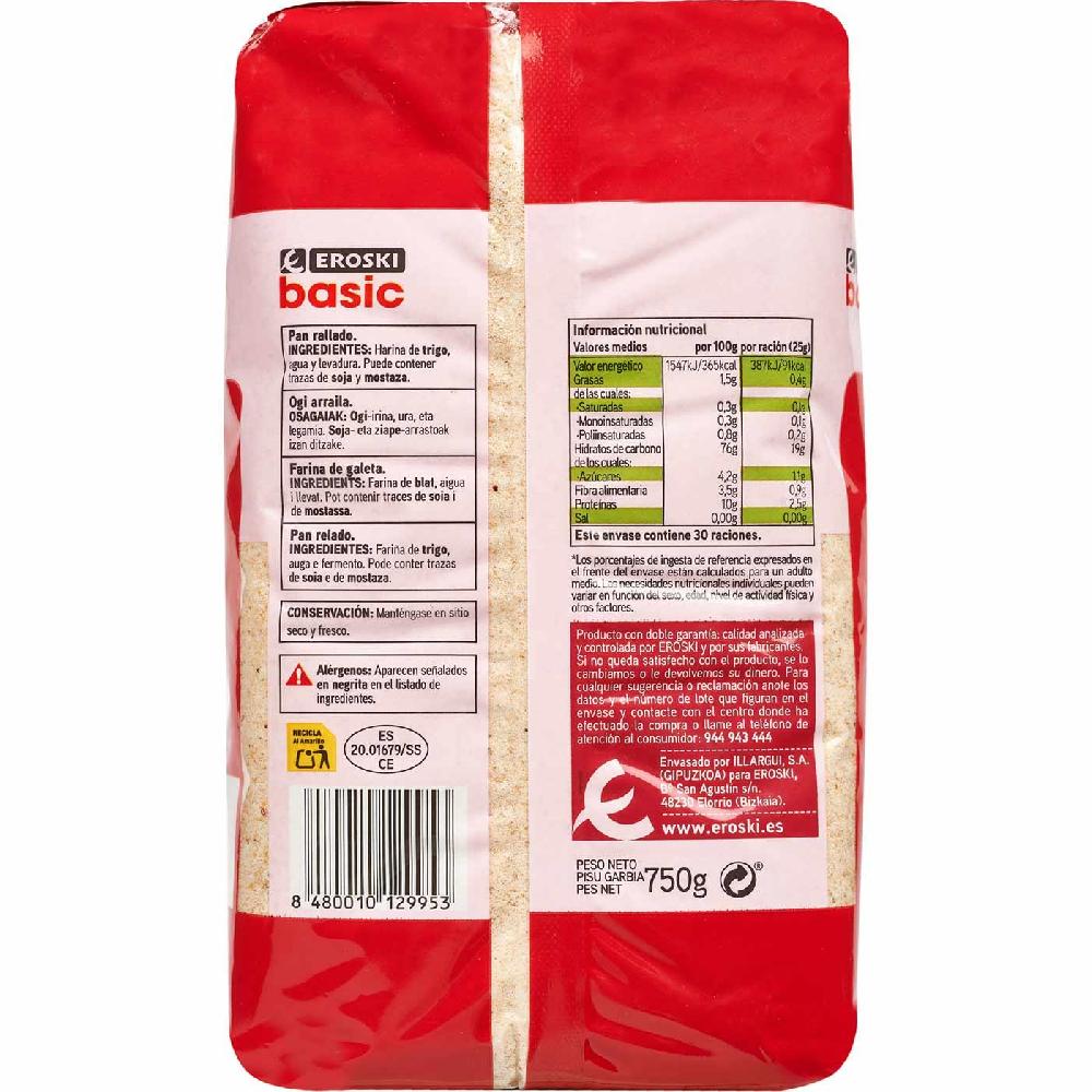 Eroski Pan Rallado EROSKI BASIC Paquete 750 G