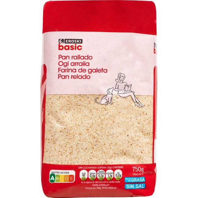 Eroski Pan rallado EROSKI BASIC paquete 750 g