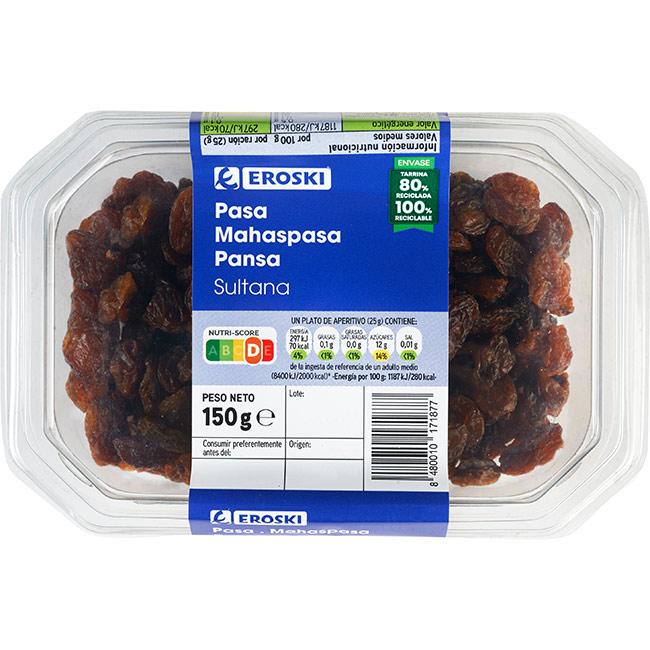 Eroski Pasas sultana EROSKI tarrina 150 g