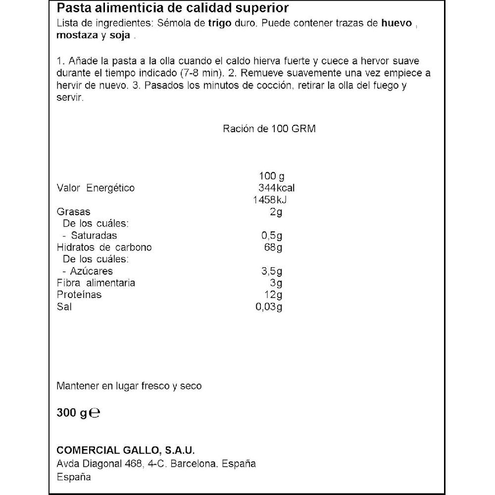 Eroski Pasta Disney Frozen GALLO Paquete 300 G